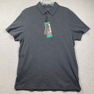 Banana Republic Polo Shirt Mens XL Black Gray Short Sleeve Luxe Touch‎  NEW